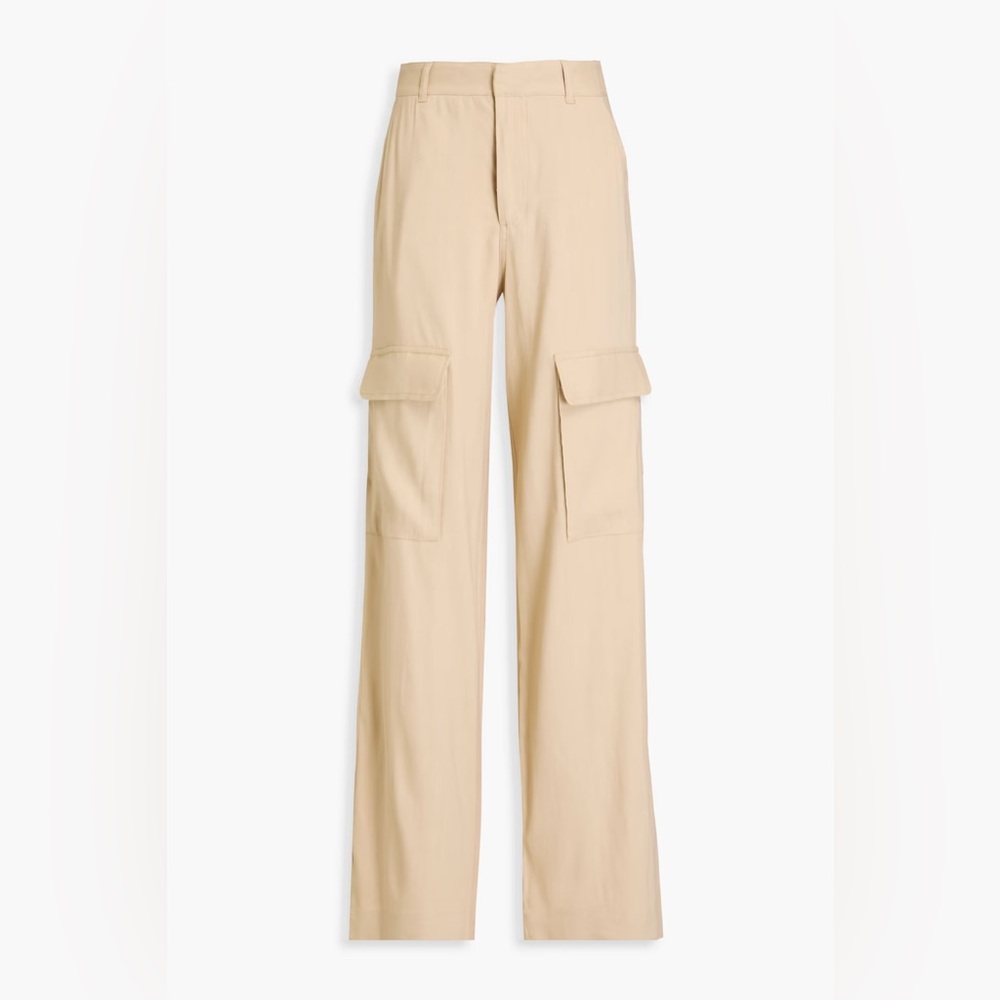 FRAME High Waist Organic Linen Blend Cargo Pants in Sand